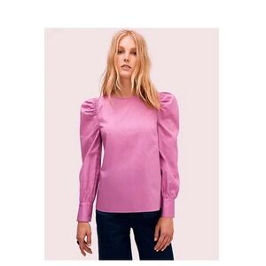 kate spade Bright Pink Puff-Shoulder Blouse